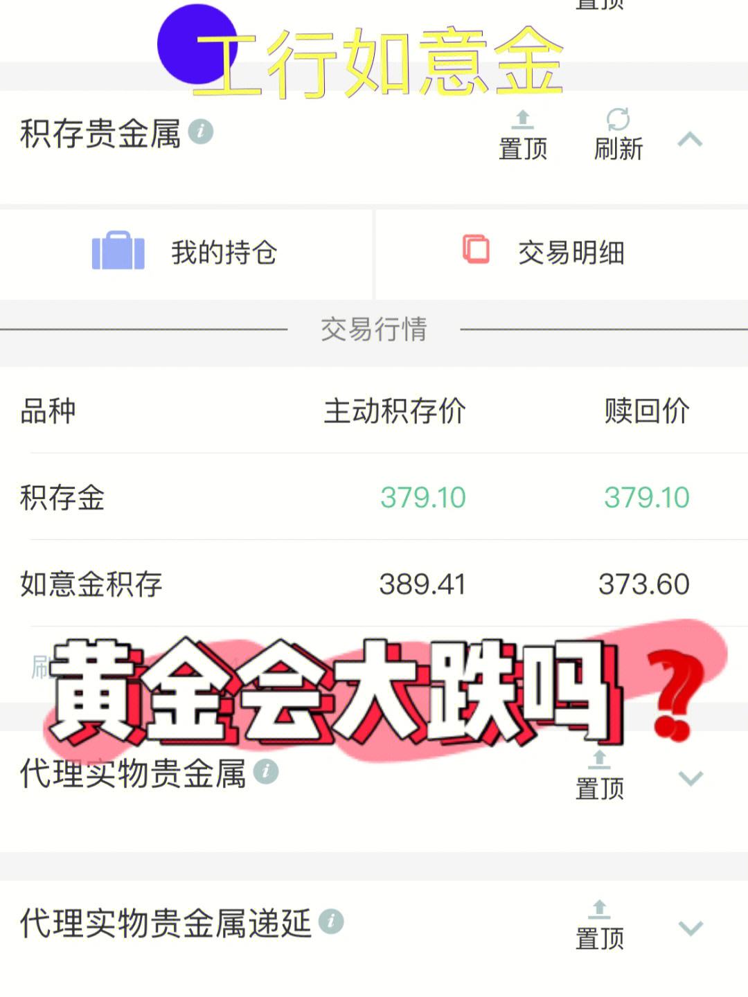 工行贵金属行情报价(工行贵金属行情报价查询)